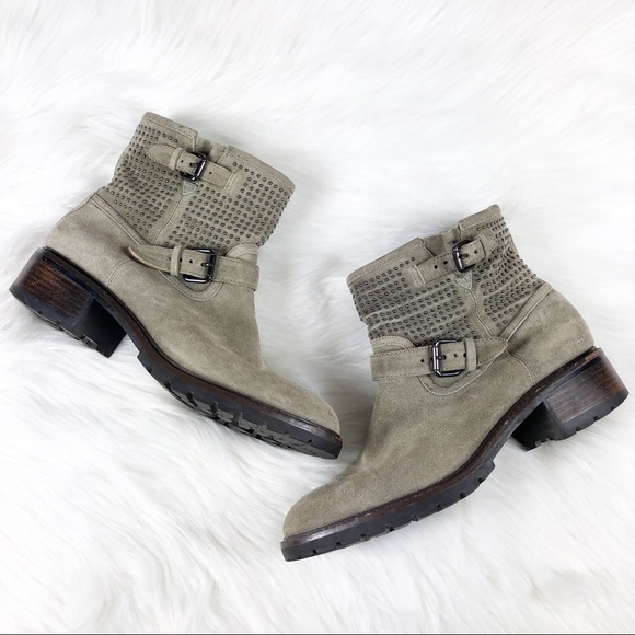 Coach Shoes - Coach • Studded Suede Leather Gates Boot